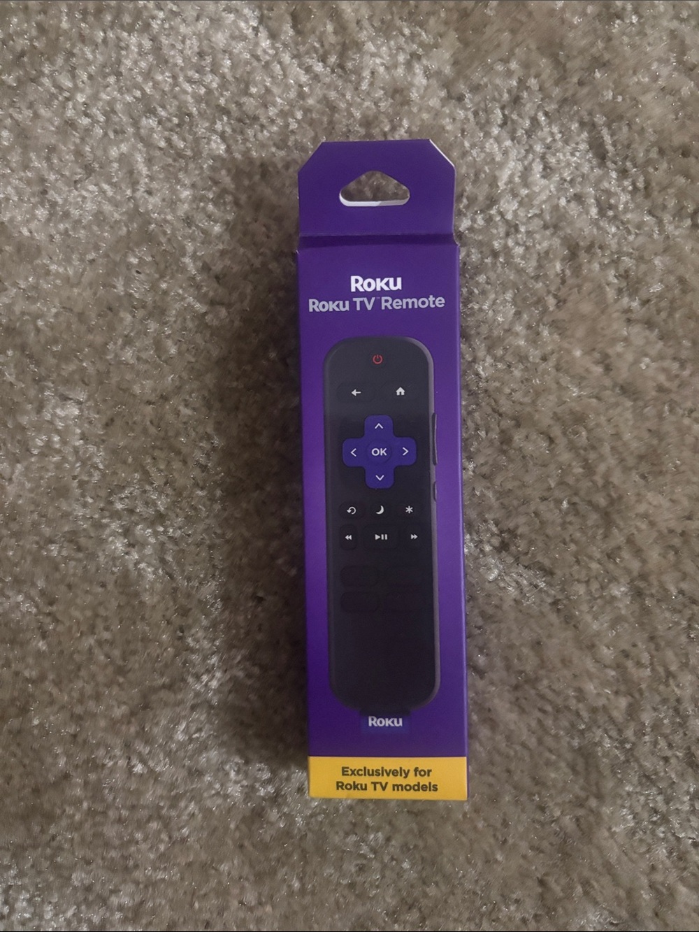 NEW Roku TV Remote with Purple and Black Packaging